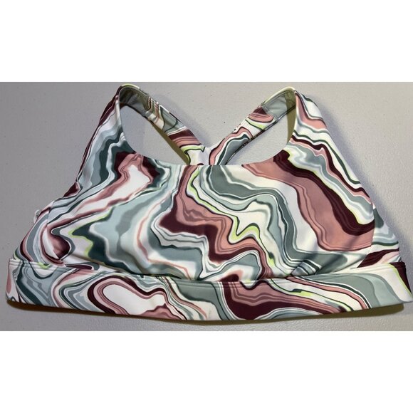 Athleta 1X Ultimate Printed Bra D-DD Watercolor Wave Adjustable Hook & Eye - Picture 1 of 8